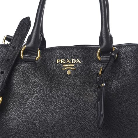 prada vitello daino black tote